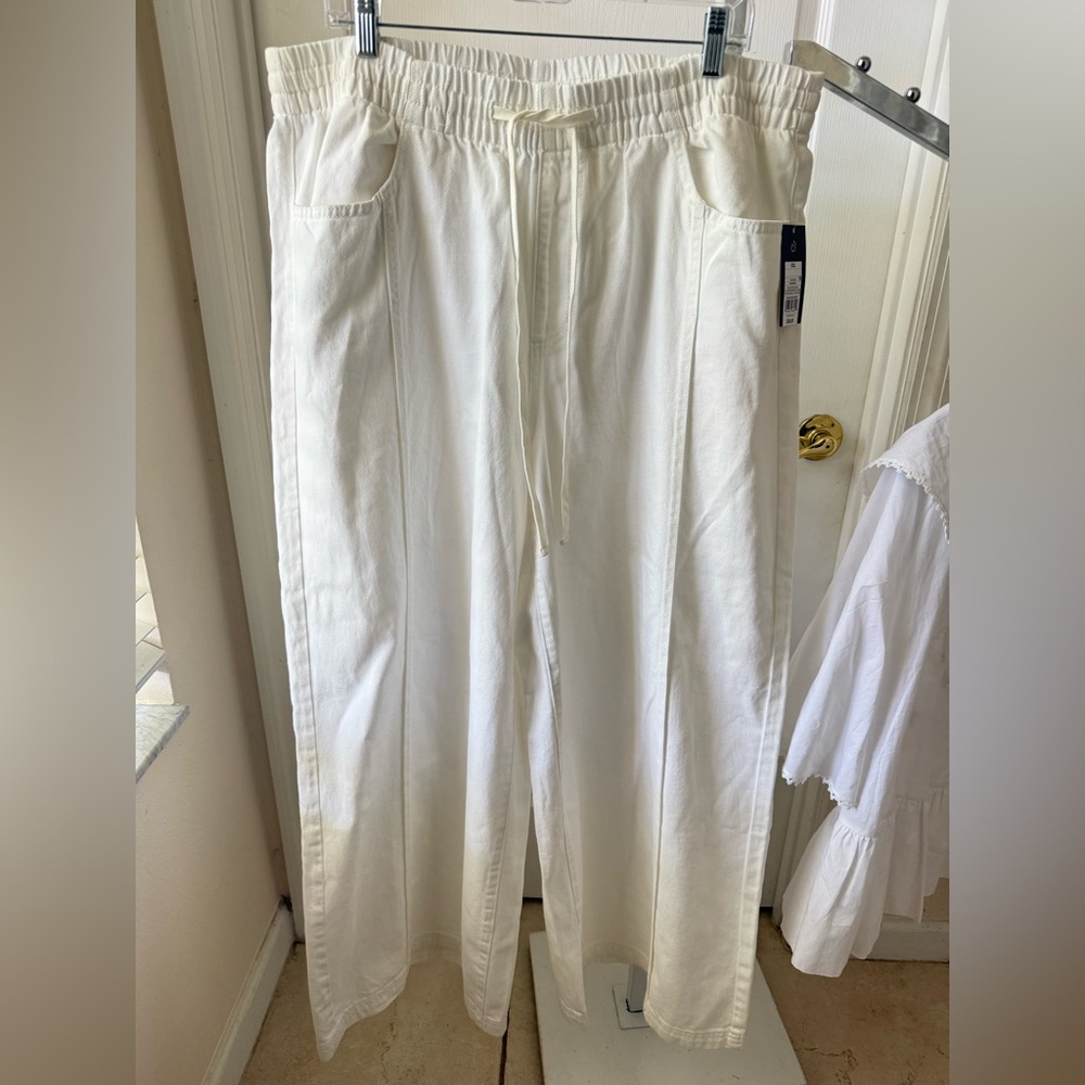 UNIVERSAL THREAD White Wide-Leg Drawstring Pants … - image 2